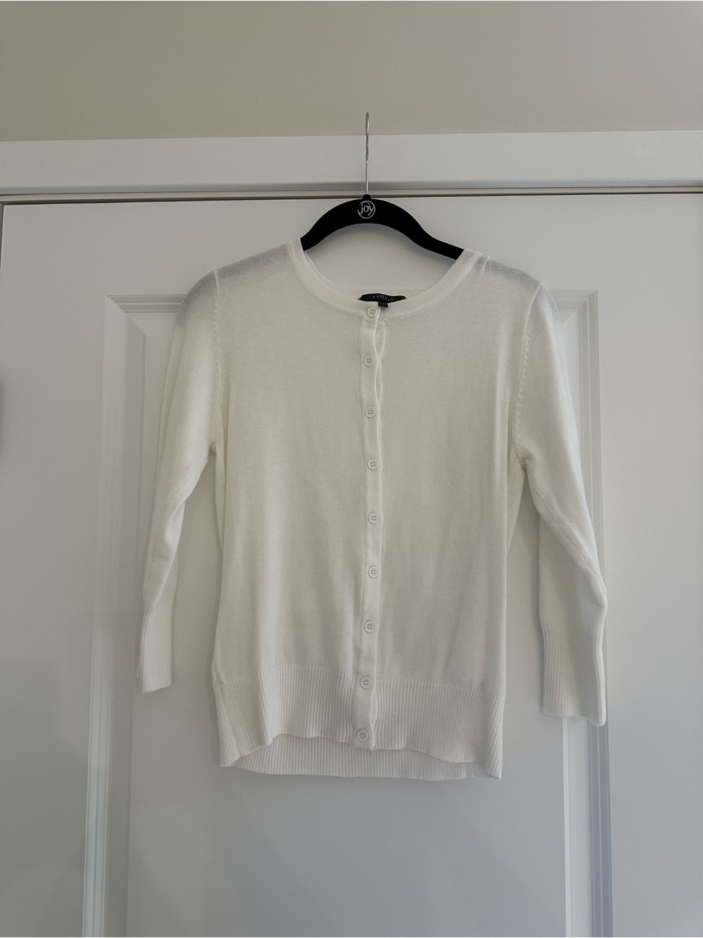 Classic White Button-Front Women's Sweater Cardigan